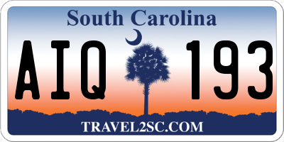 SC license plate AIQ193
