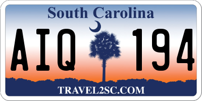 SC license plate AIQ194