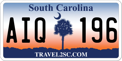 SC license plate AIQ196