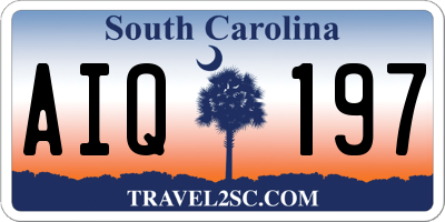 SC license plate AIQ197