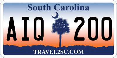 SC license plate AIQ200