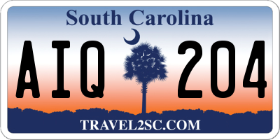 SC license plate AIQ204