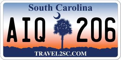 SC license plate AIQ206