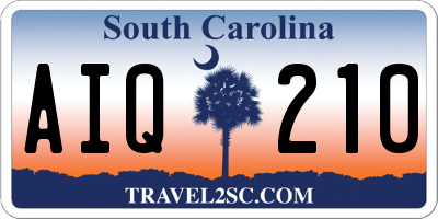 SC license plate AIQ210