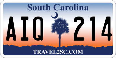 SC license plate AIQ214