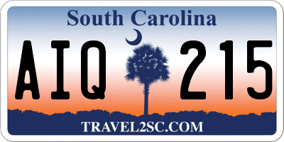 SC license plate AIQ215