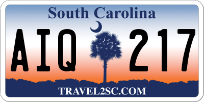 SC license plate AIQ217