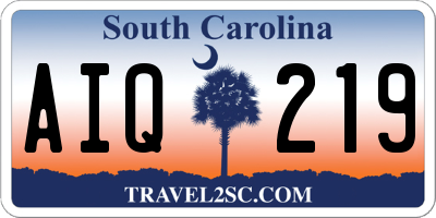 SC license plate AIQ219