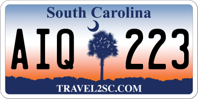 SC license plate AIQ223