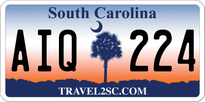 SC license plate AIQ224