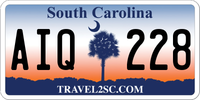 SC license plate AIQ228