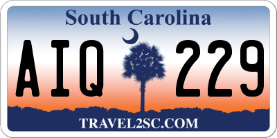 SC license plate AIQ229