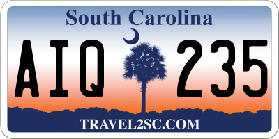 SC license plate AIQ235