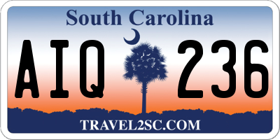SC license plate AIQ236