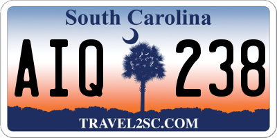SC license plate AIQ238