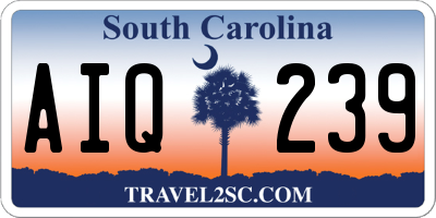 SC license plate AIQ239