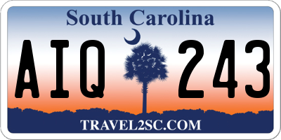 SC license plate AIQ243