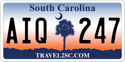 SC license plate AIQ247