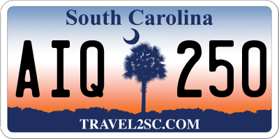 SC license plate AIQ250