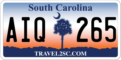 SC license plate AIQ265