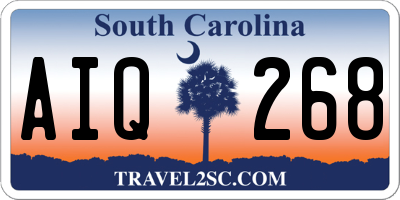 SC license plate AIQ268