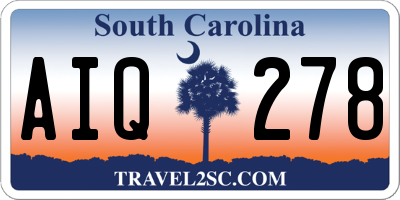 SC license plate AIQ278