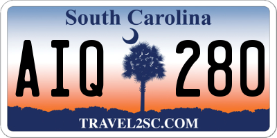 SC license plate AIQ280