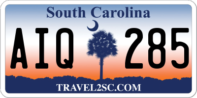 SC license plate AIQ285