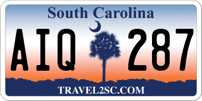 SC license plate AIQ287