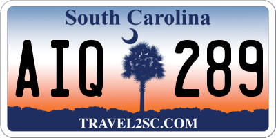 SC license plate AIQ289