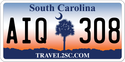 SC license plate AIQ308