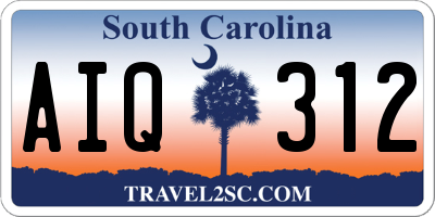 SC license plate AIQ312