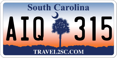 SC license plate AIQ315