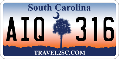 SC license plate AIQ316