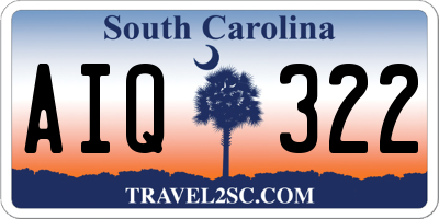 SC license plate AIQ322
