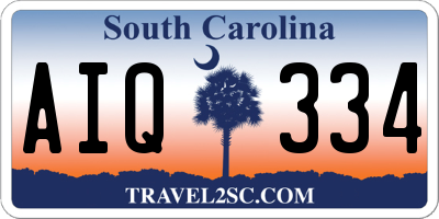 SC license plate AIQ334