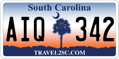 SC license plate AIQ342