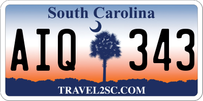 SC license plate AIQ343