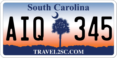 SC license plate AIQ345