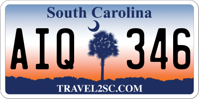 SC license plate AIQ346