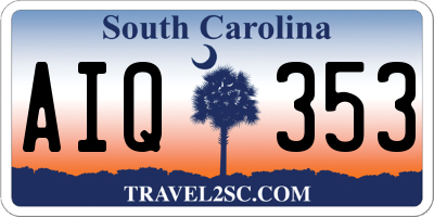 SC license plate AIQ353