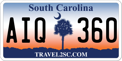 SC license plate AIQ360