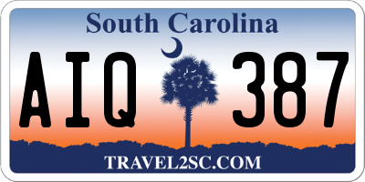 SC license plate AIQ387
