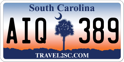 SC license plate AIQ389