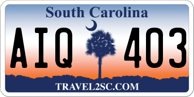 SC license plate AIQ403