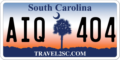 SC license plate AIQ404