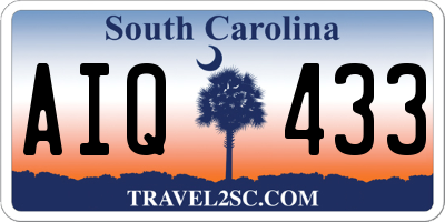 SC license plate AIQ433