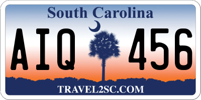 SC license plate AIQ456