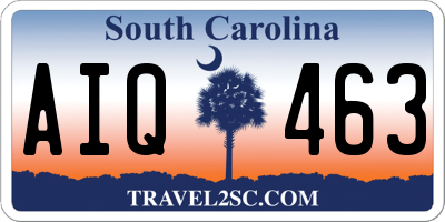 SC license plate AIQ463