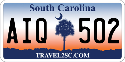 SC license plate AIQ502